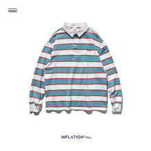 Load image into Gallery viewer, INFLATION 2020 Men Striped Long Sleeve Tshirt Men Street Wear T-shirt O-neck Casual Loose Style T-shirt Autumn Top Tees 91502W
