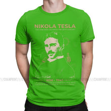 Load image into Gallery viewer, Nikola Tesla Men T Shirts Scientists Subject Inventor Physics Science Tees Short Sleeve T-Shirts 100% Cotton Party Tops