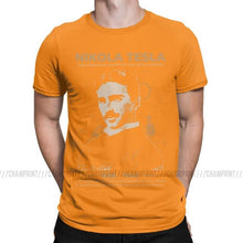 Load image into Gallery viewer, Nikola Tesla Men T Shirts Scientists Subject Inventor Physics Science Tees Short Sleeve T-Shirts 100% Cotton Party Tops