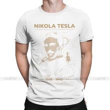 Load image into Gallery viewer, Nikola Tesla Men T Shirts Scientists Subject Inventor Physics Science Tees Short Sleeve T-Shirts 100% Cotton Party Tops