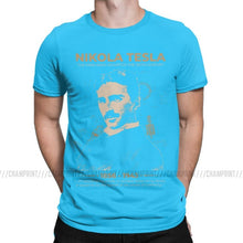Load image into Gallery viewer, Nikola Tesla Men T Shirts Scientists Subject Inventor Physics Science Tees Short Sleeve T-Shirts 100% Cotton Party Tops