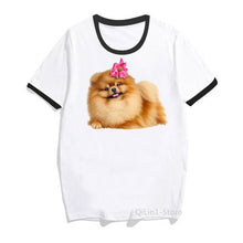 Load image into Gallery viewer, Harajuku kawaii Brown Pomeranian printed tshirt women’s friends dog lover t-shirt femme cute top girls tees summer clothes