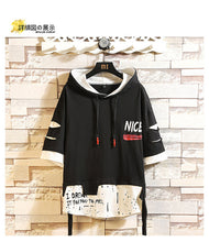 Load image into Gallery viewer, Summer 2020 Short White Black Hoodie Sweatshirt Mens Hip Hop Punk Pullover Streetwear Casual Fashion Clothes