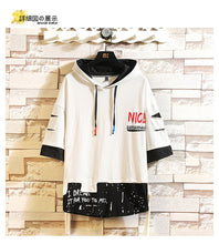 Load image into Gallery viewer, Summer 2020 Short White Black Hoodie Sweatshirt Mens Hip Hop Punk Pullover Streetwear Casual Fashion Clothes