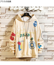 Load image into Gallery viewer, Japan Style Casual O-Neck 2020 Spring Autumn Print Hoodie Sweatshirt Men'S Thick Fleece Hip Hop High Streetwear Clothes