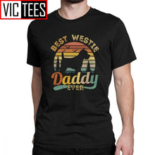 Load image into Gallery viewer, Men's Best West Highland White Terrier Daddy Ever Vintage Westie T Shirts Cotton Fun T-Shirt Dog Lover Tee Clothing