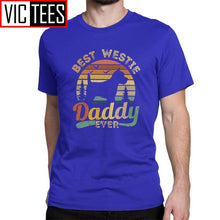 Load image into Gallery viewer, Men's Best West Highland White Terrier Daddy Ever Vintage Westie T Shirts Cotton Fun T-Shirt Dog Lover Tee Clothing