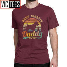 Load image into Gallery viewer, Men's Best West Highland White Terrier Daddy Ever Vintage Westie T Shirts Cotton Fun T-Shirt Dog Lover Tee Clothing