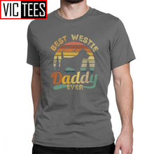 Load image into Gallery viewer, Men's Best West Highland White Terrier Daddy Ever Vintage Westie T Shirts Cotton Fun T-Shirt Dog Lover Tee Clothing