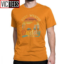 Load image into Gallery viewer, Men's Best West Highland White Terrier Daddy Ever Vintage Westie T Shirts Cotton Fun T-Shirt Dog Lover Tee Clothing