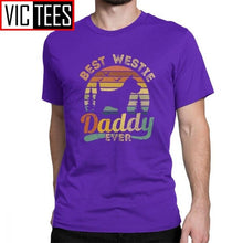 Load image into Gallery viewer, Men's Best West Highland White Terrier Daddy Ever Vintage Westie T Shirts Cotton Fun T-Shirt Dog Lover Tee Clothing