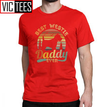 Load image into Gallery viewer, Men's Best West Highland White Terrier Daddy Ever Vintage Westie T Shirts Cotton Fun T-Shirt Dog Lover Tee Clothing
