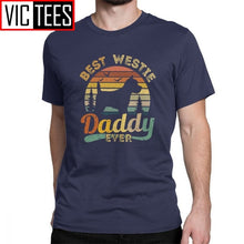 Load image into Gallery viewer, Men's Best West Highland White Terrier Daddy Ever Vintage Westie T Shirts Cotton Fun T-Shirt Dog Lover Tee Clothing