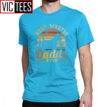 Load image into Gallery viewer, Men's Best West Highland White Terrier Daddy Ever Vintage Westie T Shirts Cotton Fun T-Shirt Dog Lover Tee Clothing