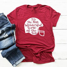 Load image into Gallery viewer, It’s The Most Wonderful Time Of The Year T-shirt Casual Unisex Crewneck Graphic Football Tshirt Women Slogan Game Day Tees Tops