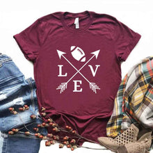 Load image into Gallery viewer, Love Football Arrow Print Women Tshirts Cotton Casual Funny t Shirt For Lady Yong Girl Top Tee 6 Color Drop Ship NA-927