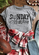 Load image into Gallery viewer, Sunday Funday Football Heart cute t-shirt women graphic Fashion quote vintage grunge unisex hipster 100% Cotton tee top tshirts