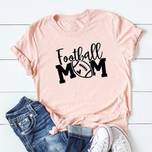 Load image into Gallery viewer, Summer Crewneck Football Mom Graphic T-shirt Funny Women Tumblr High Quality Mom Life Gift Tee Top Casual Game Day Grunge Tshirt