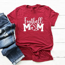 Load image into Gallery viewer, Summer Crewneck Football Mom Graphic T-shirt Funny Women Tumblr High Quality Mom Life Gift Tee Top Casual Game Day Grunge Tshirt