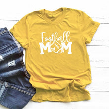 Load image into Gallery viewer, Summer Crewneck Football Mom Graphic T-shirt Funny Women Tumblr High Quality Mom Life Gift Tee Top Casual Game Day Grunge Tshirt