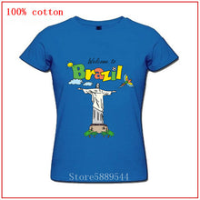 Load image into Gallery viewer, Welcome to Brazil cute and Colorful Birds football women tshirt 2020 Brazilian Jesus Natural Cotton short sleeve o-neck T-shirt