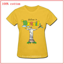 Load image into Gallery viewer, Welcome to Brazil cute and Colorful Birds football women tshirt 2020 Brazilian Jesus Natural Cotton short sleeve o-neck T-shirt