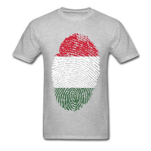 Load image into Gallery viewer, Fashion Hungary Flag Fingerprint T-shirt Men T Shirt Striped Tshirt Hip Hop Tops Cotton Tees Short Sleeve Clothing Summer