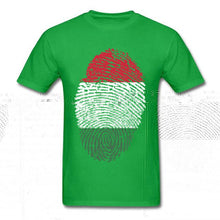 Load image into Gallery viewer, Fashion Hungary Flag Fingerprint T-shirt Men T Shirt Striped Tshirt Hip Hop Tops Cotton Tees Short Sleeve Clothing Summer