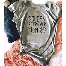 Load image into Gallery viewer, Golden Retriever Mom Letters Printed Women O-Neck Casual Cotton Funny Dog Moms Animal aesthetic Lover slogan T-Shirt tee tops