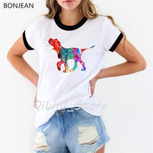 Load image into Gallery viewer, Novelty design Bull Terrier watercolor print t shirt women summer tops t-shirt femme funny dog lover tshirt female streetwear