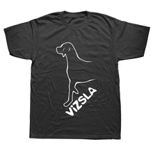Load image into Gallery viewer, Vizsla Dog Lover Men Funny T Shirts Men Summer Cotton Harajuku Short Sleeve O Neck Streetwear Black T-shirt
