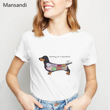 Load image into Gallery viewer, Anatomy of a Dachshund print tshirt women clothes 2019 funny t shirts femme dog lover summer tops female t-shirt streetwear
