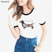 Load image into Gallery viewer, Anatomy of a Dachshund print tshirt women clothes 2019 funny t shirts femme dog lover summer tops female t-shirt streetwear
