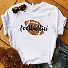 Load image into Gallery viewer, Fashion Football Flower Lepard Women T Womens Summer Tshirt Female  Graphic Printed Top  Tee Shirt Femme Ladies Clothes T-shirt
