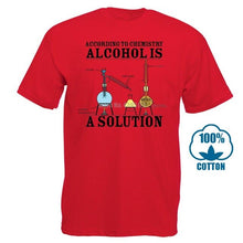 Load image into Gallery viewer, Vintage Tee Shirts Alcohol Is A Solution Chemistry Funny Science Drunk Drinker Printed T Shirt Men'S Fashion Tees Hipster Tops
