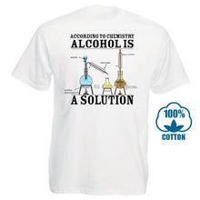 Load image into Gallery viewer, Vintage Tee Shirts Alcohol Is A Solution Chemistry Funny Science Drunk Drinker Printed T Shirt Men'S Fashion Tees Hipster Tops
