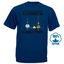 Load image into Gallery viewer, Vintage Tee Shirts Alcohol Is A Solution Chemistry Funny Science Drunk Drinker Printed T Shirt Men'S Fashion Tees Hipster Tops

