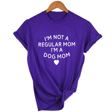 Load image into Gallery viewer, Im Not A Regular Mom Im A Dog Mom T-Shirt Slogan Vintage Tops Tees Dog Mom Shirt Dog Lover Shirt Ladies Shirt Clothing Tops
