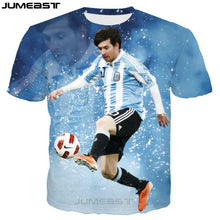 Load image into Gallery viewer, Jumeast New Arrival Men/Women 3D printed Tshirt  Comfortable Polyester T-shirt Football Star Messi T Shirt Casual Tops Tees
