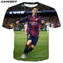 Load image into Gallery viewer, Jumeast New Arrival Men/Women 3D printed Tshirt  Comfortable Polyester T-shirt Football Star Messi T Shirt Casual Tops Tees
