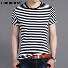 Load image into Gallery viewer, COODRONY T Shirt Men Streetwear Fashion Navy Striped O-Neck Tshirt Summer Short Sleeve T-Shirt Men Cotton Tee Shirt Homme S95133
