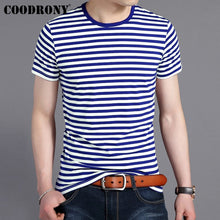 Load image into Gallery viewer, COODRONY T Shirt Men Streetwear Fashion Navy Striped O-Neck Tshirt Summer Short Sleeve T-Shirt Men Cotton Tee Shirt Homme S95133
