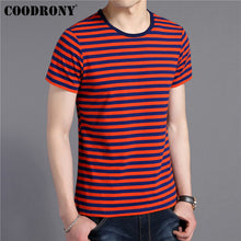 Load image into Gallery viewer, COODRONY T Shirt Men Streetwear Fashion Navy Striped O-Neck Tshirt Summer Short Sleeve T-Shirt Men Cotton Tee Shirt Homme S95133
