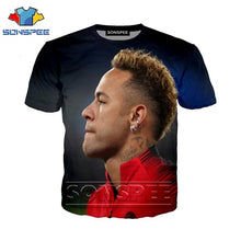 Load image into Gallery viewer, Anime 3d print t shirt Neymar Men Women fashion football t-shirt streetwear rock kid Harajuku tees Funny shirts homme tshirt A82
