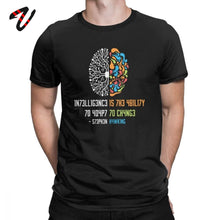 Load image into Gallery viewer, 100% Cotton Tee Shirt Intelligence Men T Shirt Intelligence Is The Ability To Adapt To Change Vintage Science Slogan T-Shirt
