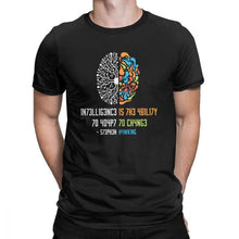 Load image into Gallery viewer, 100% Cotton Tee Shirt Intelligence Men T Shirt Intelligence Is The Ability To Adapt To Change Vintage Science Slogan T-Shirt
