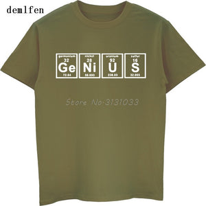 Funny Genius Periodic Table Science Chemistry T-shirt Summer Adult Printed Mens Cotton T Shirt Casual Unisex Tees Tops