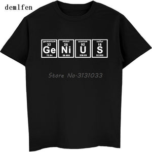 Funny Genius Periodic Table Science Chemistry T-shirt Summer Adult Printed Mens Cotton T Shirt Casual Unisex Tees Tops