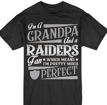 Load image into Gallery viewer, I'm A Grandpa And A Raiders Football Fan Perfect Matching Tshirts Streetwear Funny TEE Shirt
