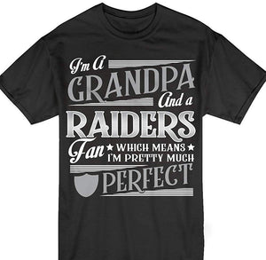I'm A Grandpa And A Raiders Football Fan Perfect Matching Tshirts Streetwear Funny TEE Shirt